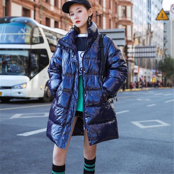 fashion bread down jacket women new european glossy winter white duck down coat loose straight thick parka p1321, Black
fashion bread down jacket women new european glossy winter white duck down coat loose straight thick parka p1321, Black