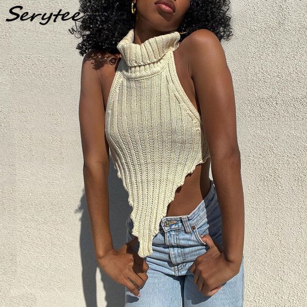 serytee fashion camis irregular crop for women 2022 summer backless knitted turtleneck halter sweater vest clubwear women's tanks, White
serytee fashion camis irregular crop for women 2022 summer backless knitted turtleneck halter sweater vest clubwear women's tanks, White
