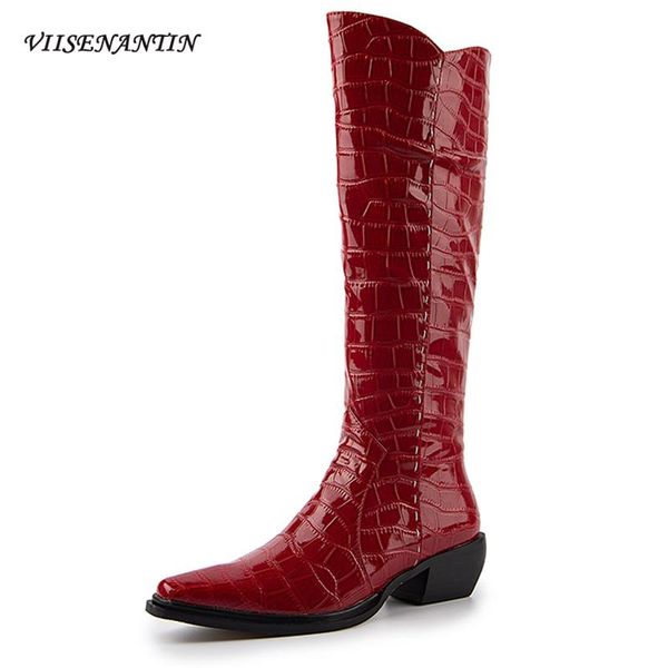 boots pointed toe western zipper knee-high snake pattern yellow wedges thick heel autumn fashion vintage breathable shoes women, Black
boots pointed toe western zipper knee-high snake pattern yellow wedges thick heel autumn fashion vintage breathable shoes women, Black