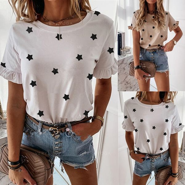 2020 women's print simple style short sleeve round collar t-shirt stars and stars2020 women's star print simple style short sleeve, White
2020 women's print simple style short sleeve round collar t-shirt stars and stars2020 women's star print simple style short sleeve, White