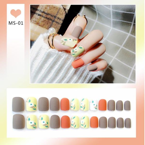 24pcs matte false nail press on nail with glue round graffiti fake manicure art decoration art tools, Red;gold
24pcs matte false nail press on nail with glue round graffiti fake manicure art decoration art tools, Red;gold