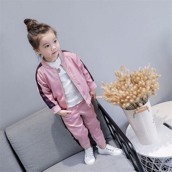 autumn new girls baseball uniform zipper shirt jacket + trousers sports two-piece clothing sets for chiildren's clothes lj200915, White
autumn new girls baseball uniform zipper shirt jacket + trousers sports two-piece clothing sets for chiildren's clothes lj200915, White