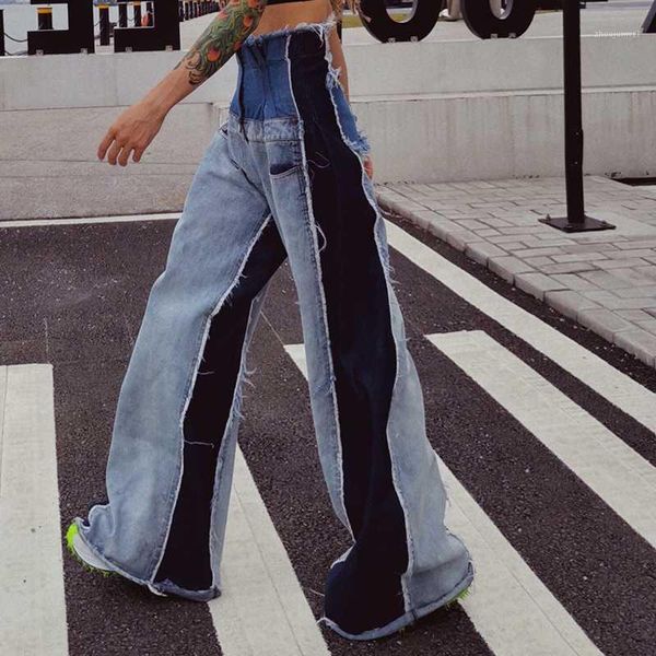 pants denim patchwork trousers women high waist hit color large size wide leg pants female 2020 fashion autumn tide clothes1, Black;white
pants denim patchwork trousers women high waist hit color large size wide leg pants female 2020 fashion autumn tide clothes1, Black;white