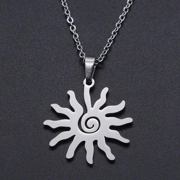 pendant necklaces sun stainless steel charm necklace for women drop wholesale dainty fashion jewelry, Silver
pendant necklaces sun stainless steel charm necklace for women drop wholesale dainty fashion jewelry, Silver