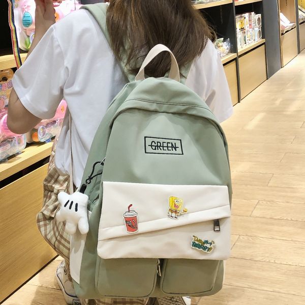 book lady cute backpack embroidery girl nylon harajuku school bag college female kawaii backpack badge women student bag fashion c1223
book lady cute backpack embroidery girl nylon harajuku school bag college female kawaii backpack badge women student bag fashion c1223