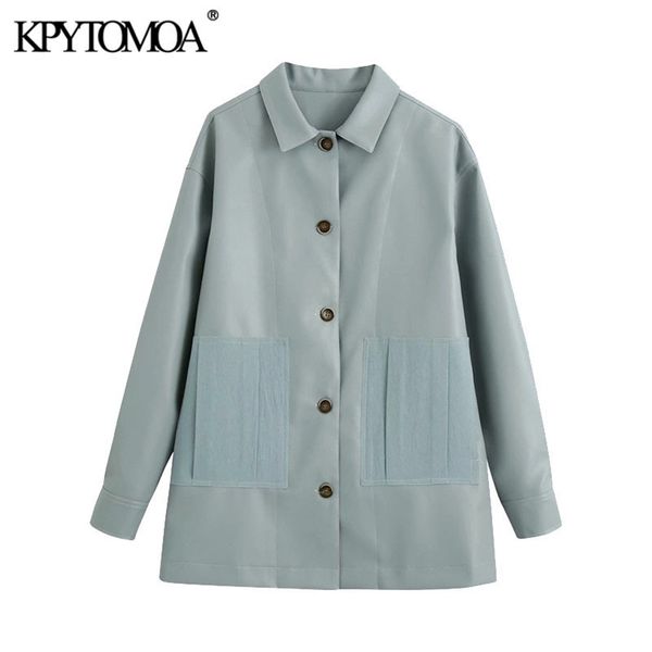 kpytomoa women 2020 fashion with pockets faux leather loose jacket coat vintage long sleeve button-up female outerwear chic lj201127, Black
kpytomoa women 2020 fashion with pockets faux leather loose jacket coat vintage long sleeve button-up female outerwear chic lj201127, Black