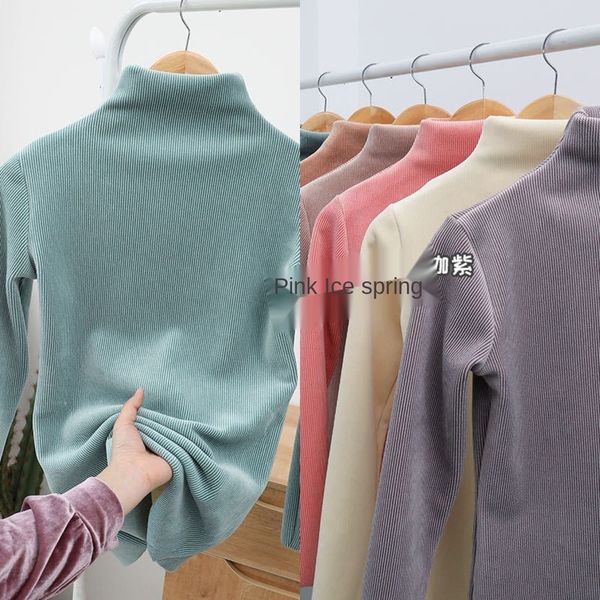 bottom women's autumn and winter new plush thickened cationic 2.0 half high collar warm solid color warm coat coat korean t-shirt ffcer, White
bottom women's autumn and winter new plush thickened cationic 2.0 half high collar warm solid color warm coat coat korean t-shirt ffcer, White