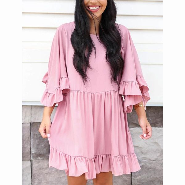 casual dresses women solid o neck loose ruffles elegant harajuku dress ladies beach fashion sweet cute pink mini sj4254e, Black;gray
casual dresses women solid o neck loose ruffles elegant harajuku dress ladies beach fashion sweet cute pink mini sj4254e, Black;gray