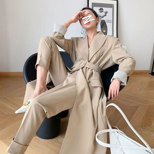 female fall blazer high-waisted pants 2 piece fashion set woman's suit solid jacket two pieces together vs3d, White
female fall blazer high-waisted pants 2 piece fashion set woman's suit solid jacket two pieces together vs3d, White