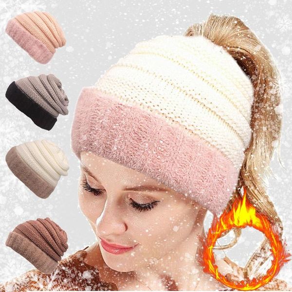 women winter knitted hat warm cap, Blue;gray