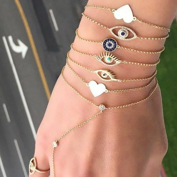 bangle vintage gold color crystal eyes heart-shaped sequins bracelet fashion bracelets for women boho multilevel chain jewelry, Black
bangle vintage gold color crystal eyes heart-shaped sequins bracelet fashion bracelets for women boho multilevel chain jewelry, Black