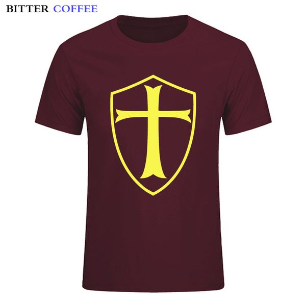 sport 2018 knight's templar ancient crusades shield men t shirts cotton o neck short sleeves casual t shirts mens shirt wholesale top