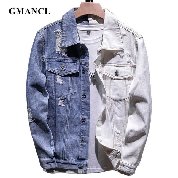 men streetwear two-tone patchwork slim fit jean jackets cotton solid motorcycle casual denim jackets coat plus size lj201013, Black;brown
men streetwear two-tone patchwork slim fit jean jackets cotton solid motorcycle casual denim jackets coat plus size lj201013, Black;brown