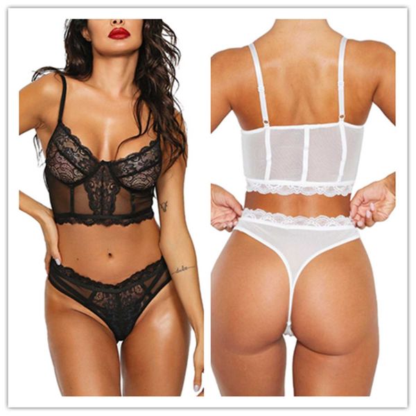 my lingerie lace see-through bra and panty set for women ladies, Black;white