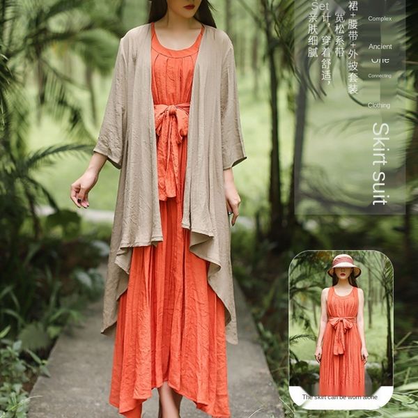 r2wjo autumn new skirt hemp dress dresscotton and linen dressdress 2-piece 7-point length setmedium sleevewith artistic tie-in cotton yb3lg, Gray
r2wjo autumn new skirt hemp dress dresscotton and linen dressdress 2-piece 7-point length setmedium sleevewith artistic tie-in cotton yb3lg, Gray
