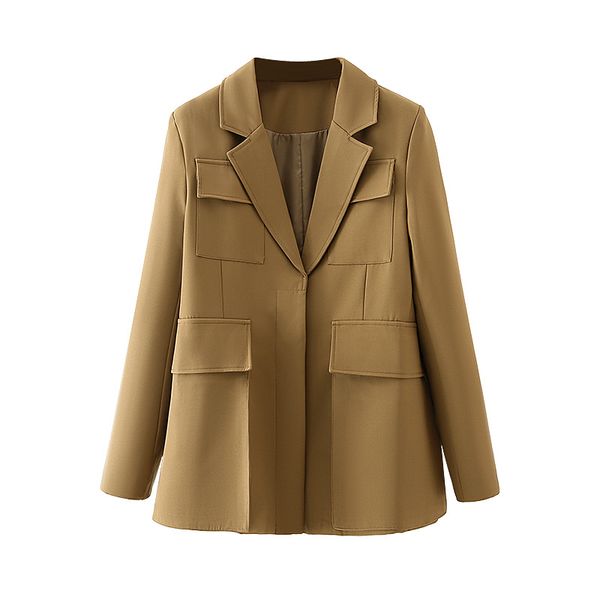 2021 new streetwear feminine solid brown wedged collar jacket fashionable ladies blazers chic jackets m34b, White;black
2021 new streetwear feminine solid brown wedged collar jacket fashionable ladies blazers chic jackets m34b, White;black