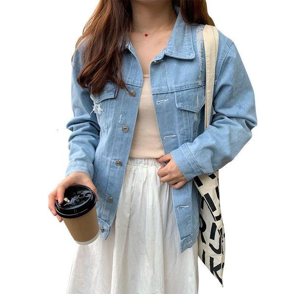 women's jackets 2021 autumn women chic hole denim turn-down collar lady classic casual outerwear fashion coat jeans jacket, Black;brown
women's jackets 2021 autumn women chic hole denim turn-down collar lady classic casual outerwear fashion coat jeans jacket, Black;brown