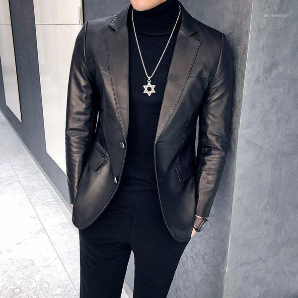 men's leather & faux and the coat male 2021 fashion of cultivate morality suit collar men's clothing in winter1, Black
men's leather & faux and the coat male 2021 fashion of cultivate morality suit collar men's clothing in winter1, Black