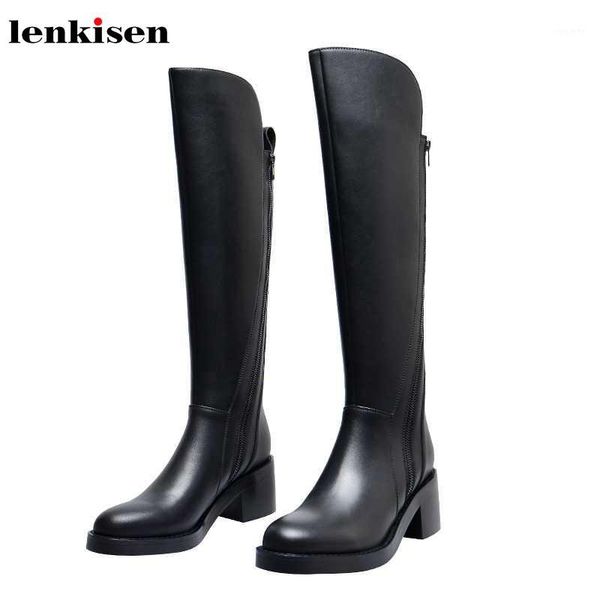 lenkisen simple style riding boots genuine leather high heels round toe black colors zip winter warm women knee high boots l891
lenkisen simple style riding boots genuine leather high heels round toe black colors zip winter warm women knee high boots l891