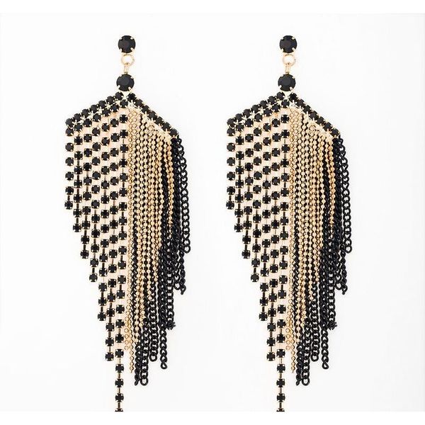 new design large black tassel earrings for women fashion rhinestone drop earrings wedding jewelry gifts e054 rdm5d, Silver
new design large black tassel earrings for women fashion rhinestone drop earrings wedding jewelry gifts e054 rdm5d, Silver