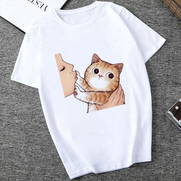 dont kiss me cute cat printed women t shirt new ulzzang tshirt korean style female graphic casual t shirt clothing, White
dont kiss me cute cat printed women t shirt new ulzzang tshirt korean style female graphic casual t shirt clothing, White