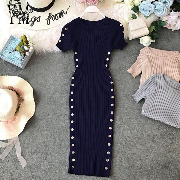yornmona button elegant ladies dresses 2019 new summer knitted office dress good quality women knee length bodycon dress vestido1, Black;gray
yornmona button elegant ladies dresses 2019 new summer knitted office dress good quality women knee length bodycon dress vestido1, Black;gray