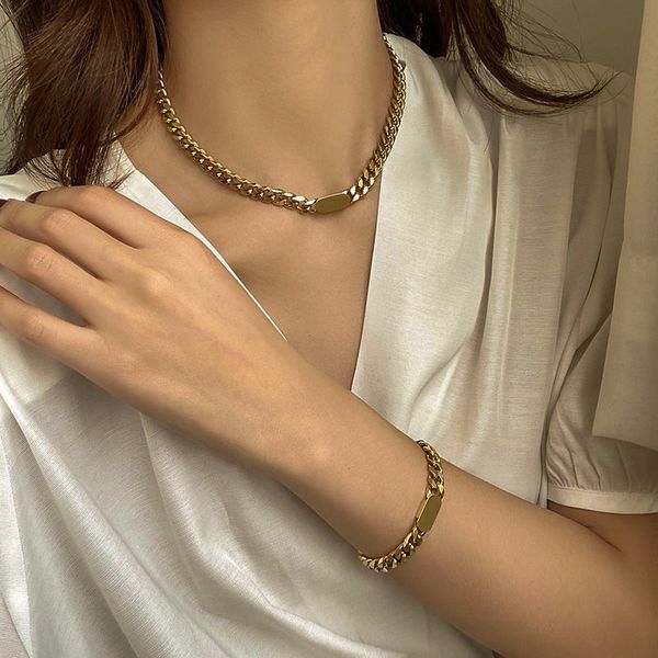 titanium steel does not fade in europe and america hip-hop street heavyexaggerated clavicle chain personality joker neck chain bracelet, Silver
titanium steel does not fade in europe and america hip-hop street heavyexaggerated clavicle chain personality joker neck chain bracelet, Silver