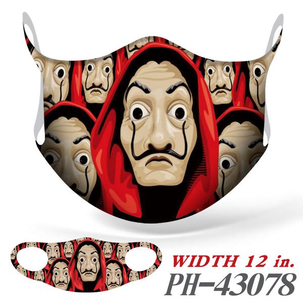 10pcs designer face masks man chuang cos costume banknote house dali costume red mask clown costume cosplay fashion face mask