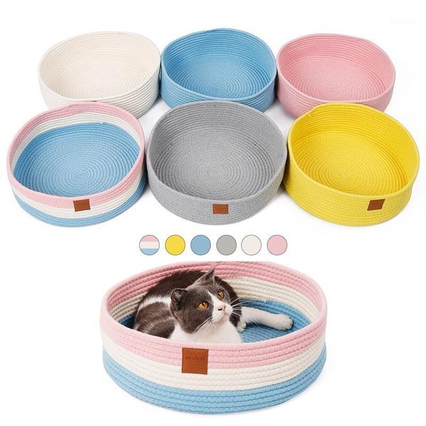 cotton rope round cat bed for small medium dogs handmade cat scratcher scratching pad1
cotton rope round cat bed for small medium dogs handmade cat scratcher scratching pad1