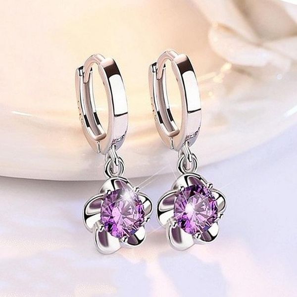 cute female purple crystal stone earrings charm silver color hoop earrings trendy round zircon flower wedding for women, Golden;silver
cute female purple crystal stone earrings charm silver color hoop earrings trendy round zircon flower wedding for women, Golden;silver