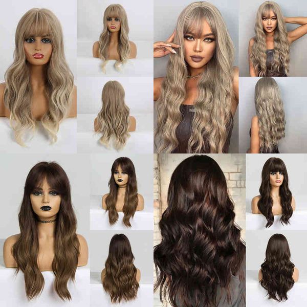 hair easi long dark brown women's with bangs water wave heat resistant synthetic for women african american 220301, Black;brown
hair easi long dark brown women's with bangs water wave heat resistant synthetic for women african american 220301, Black;brown