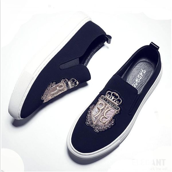 autumn new casual shoes men fashion slip-on luxury embroidery suede leather shoes trend loafers, Black
autumn new casual shoes men fashion slip-on luxury embroidery suede leather shoes trend loafers, Black