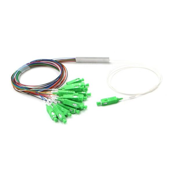 single mode fiber optical g657a1 pvc 1m ftth 0.9mm mini plc splitter 1x16 sc apc fiber optical plc splitter