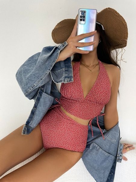 ditsy floral drawstring high waisted bikini swimsuit 541v#, White;black
ditsy floral drawstring high waisted bikini swimsuit 541v#, White;black