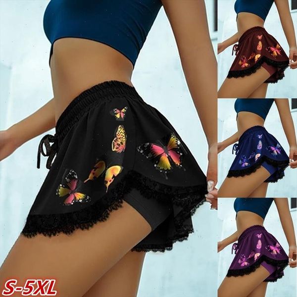 2021 womens butterfly printed lace splicing shorts casual beach mid waist solid fashion female shorts ladies culottes, White;black
2021 womens butterfly printed lace splicing shorts casual beach mid waist solid fashion female shorts ladies culottes, White;black
