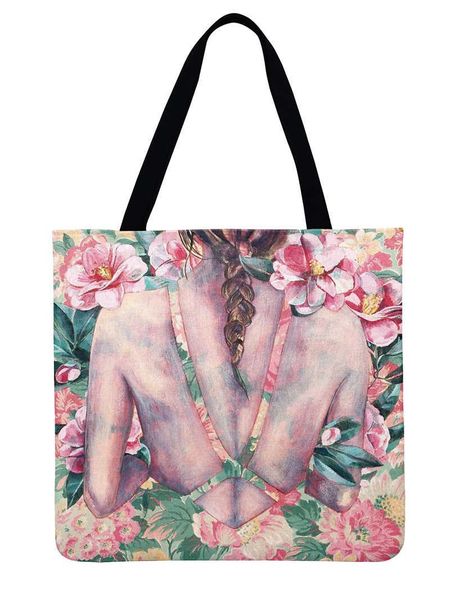 women shoulder oil paintings bouquet printed tote bag linen febric casual tote foldable shopping bag reusable beach
women shoulder oil paintings bouquet printed tote bag linen febric casual tote foldable shopping bag reusable beach