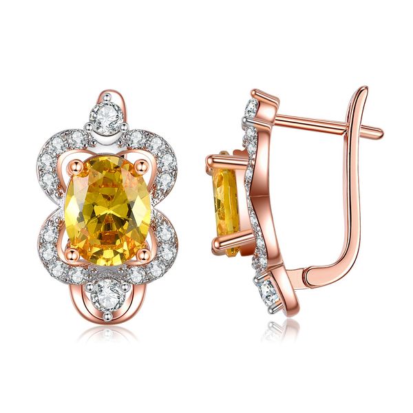 New product ear buckle women's simple color separation 8 character wreath retro yellow zirconium earrings European and American jewelry KZCE
New product ear buckle women's simple color separation 8 character wreath retro yellow zirconium earrings European and American jewelry KZCE