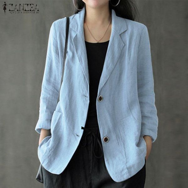 autumn stylish long sleeve blazer zanzea women casual cotton suit coats female solid thin jackets outwear lapel neck blazers, White;black
autumn stylish long sleeve blazer zanzea women casual cotton suit coats female solid thin jackets outwear lapel neck blazers, White;black