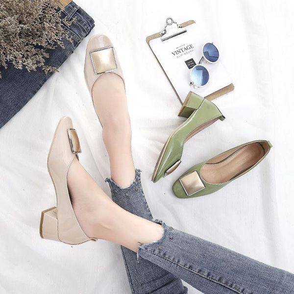 concise comfy apricot&green pumps slip on square toe metal buckle thick high heels shallow brand korean brief women shoes2020, Black
concise comfy apricot&green pumps slip on square toe metal buckle thick high heels shallow brand korean brief women shoes2020, Black