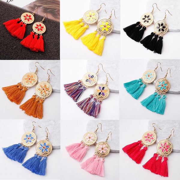 trendy alloy long tassel earrings round metal drip glaze flower charm earring dangle fringe drop ear hook pendant eardrop for women gifts, Silver
trendy alloy long tassel earrings round metal drip glaze flower charm earring dangle fringe drop ear hook pendant eardrop for women gifts, Silver