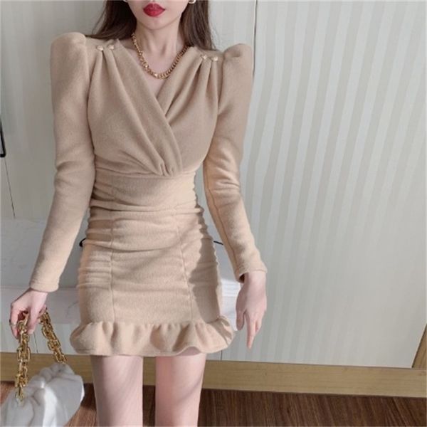 2021 new winter puff sleeve mini office elegant women korean bodycon 2021 casual party one-piece dress lady spring euda, Black;gray
2021 new winter puff sleeve mini office elegant women korean bodycon 2021 casual party one-piece dress lady spring euda, Black;gray