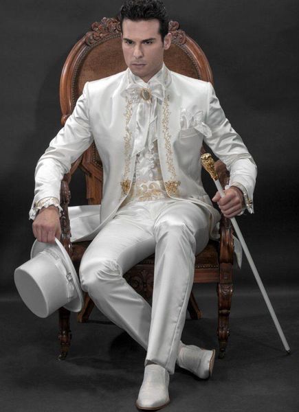 men's suits & blazers custom made slim fit embroidery groomsmen tuxedos (jacket+pants+vest) groom wedding men suit set prom mens, White;black
men's suits & blazers custom made slim fit embroidery groomsmen tuxedos (jacket+pants+vest) groom wedding men suit set prom mens, White;black