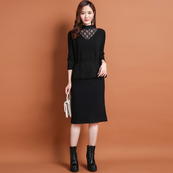 autumn 2020 new women's wear fake two piece suit bottoming skirt medium length lace long sleeve dress dresslace dressknitted dress e0rn, Black;gray
autumn 2020 new women's wear fake two piece suit bottoming skirt medium length lace long sleeve dress dresslace dressknitted dress e0rn, Black;gray