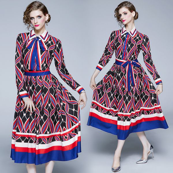 womens autumn runway designer dress floral sleeve long casual belt party line skater swing midi stylish gowns vintage bb5x, Black;gray
womens autumn runway designer dress floral sleeve long casual belt party line skater swing midi stylish gowns vintage bb5x, Black;gray