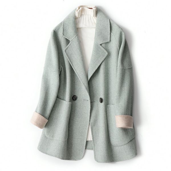 2021 new women midi length elegant turn down collar woolen two button design autumn warm coat feminino gul2, Black
2021 new women midi length elegant turn down collar woolen two button design autumn warm coat feminino gul2, Black