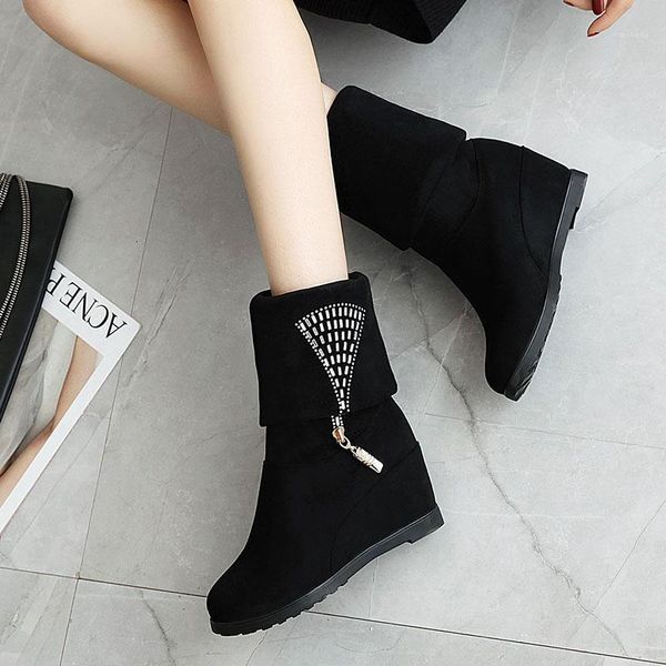 winter boots lady women's shoes platform luxury designer round toe boots-women 2020 padded fashion low rubber1, Black
winter boots lady women's shoes platform luxury designer round toe boots-women 2020 padded fashion low rubber1, Black