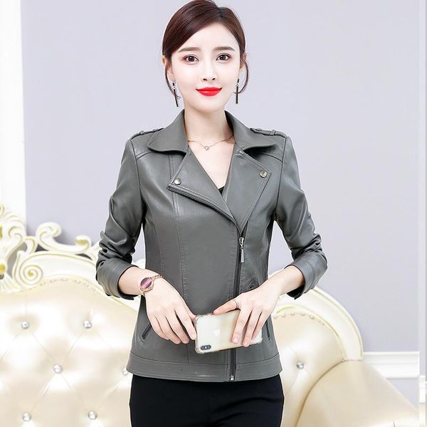 women's leather & faux short slim 2021 spring and autumn korean sheep jacket fashion, Black
women's leather & faux short slim 2021 spring and autumn korean sheep jacket fashion, Black