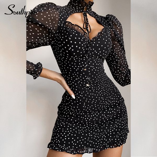 southpire women black polka dot mini dress a-line high neck with ties christmas party dresses autumn winter day clothes 201126, Black;gray
southpire women black polka dot mini dress a-line high neck with ties christmas party dresses autumn winter day clothes 201126, Black;gray