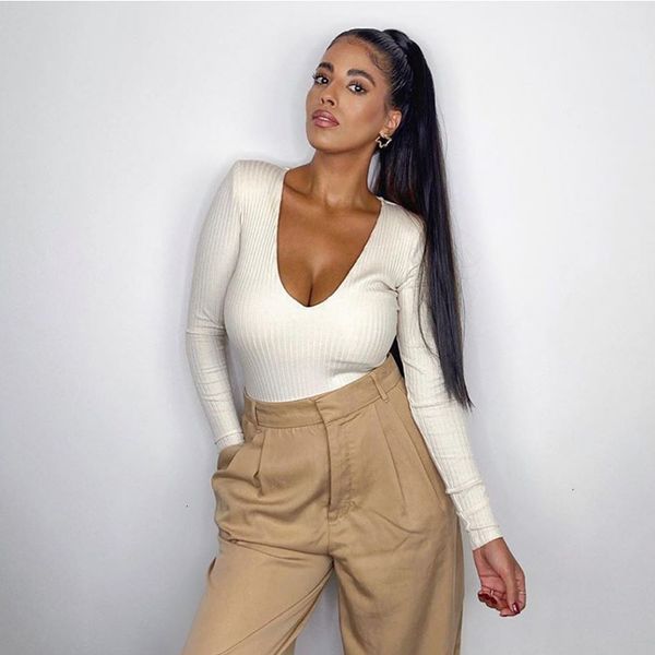2021 new women knitted long sleeves leotard bodycon v-neck slim ny bandage jumpsuit ladies thong bodysuit clubwear m9qn, Black;white
2021 new women knitted long sleeves leotard bodycon v-neck slim ny bandage jumpsuit ladies thong bodysuit clubwear m9qn, Black;white