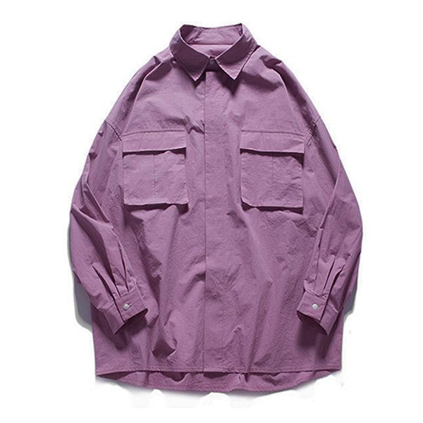 men japanese style hip hop color solid long sleeve casual shirts streetwear autumn kg-600, White
men japanese style hip hop color solid long sleeve casual shirts streetwear autumn kg-600, White